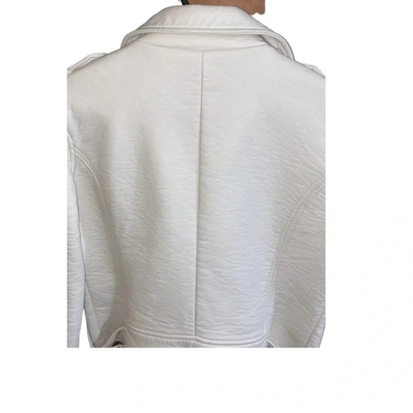 Anthropologie Silence + Noise Cream Faux Leather Jacket Size Large - Picture 4 of 13